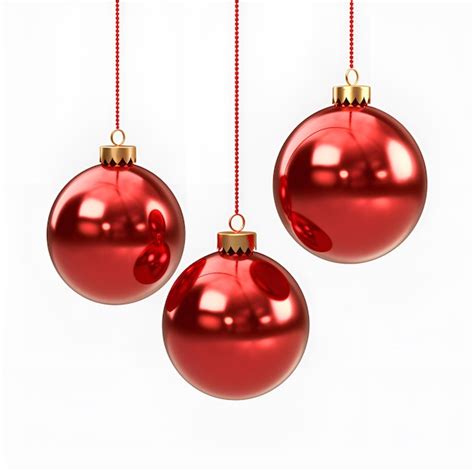 Premium Ai Image Shiny Red Hanging Christmas Ball