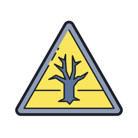 Environmental Hazard icon in Color Hand Drawn Style