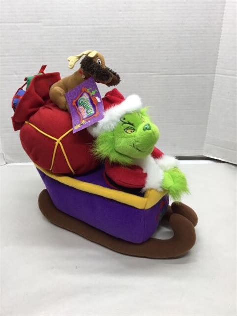 Dr Seuss How The Grinch Stole Christmas Animated Musical Plush Sleigh