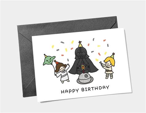 Star Wars Birthday Card Darth Vader Birthday Card Etsy