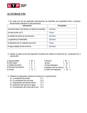 ACV S07 Práctica calificada 2 QUÍMICA GENERAL ACV S07 Práctica