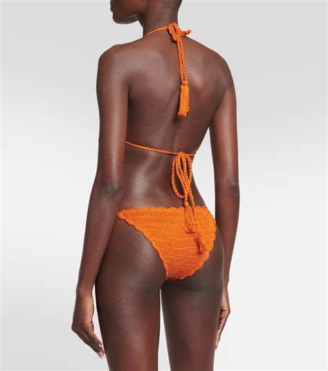 Crochet Bikini Bottoms In Orange Anna Kosturova Mytheresa