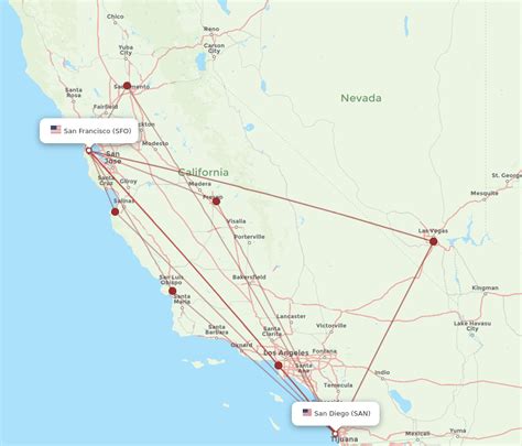 All Flight Routes From San Francisco To San Diego Sfo To San Flight