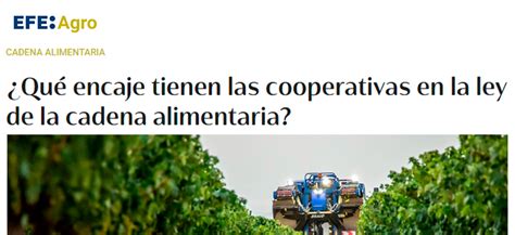 ¿qué Encaje Tienen Las Cooperativas En La Ley De La Cadena Alimentaria