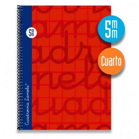 Cuaderno Cuadrov A Lamela Cuarto Mm H Rojo T Dura Papeler A