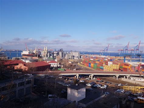 View of the Port of Odessa, Ukraine Editorial Photography - Image of ...