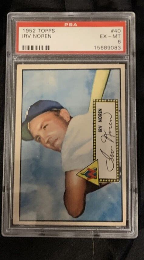 1952 Topps Irv Noren 40 PSA 6 EX MT Washington Senators Red Back EBay