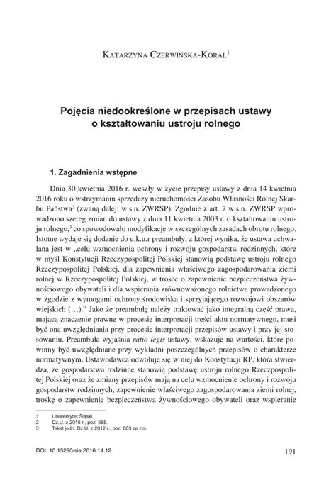 PDF Pojęcia niedookreślone w przepisach ustawy o kształtowaniu