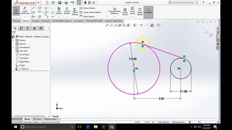 Solidworks Introduction To Sketching Making Tangent Flange Youtube