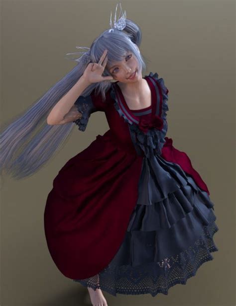 DForce French Style Dress For Genesis 8 Female S 3d Models For Daz