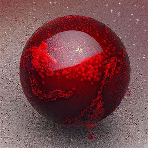 Realistic Highly Detailed Elegant Red Volcanic Sphere Stable