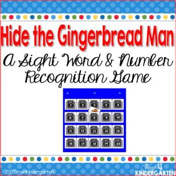 Gingerbread Man Hide And Seek Sight Word And Number Pocket Chart Game