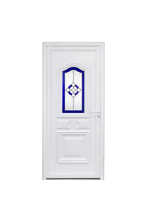 Porte d entrée PVC Granada 2 Essentiel H 215 x l 90 cm vitrée blanc p