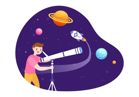 Best Premium Telescope For Watching Starry Sky Illustration Download In Png And Vector Format