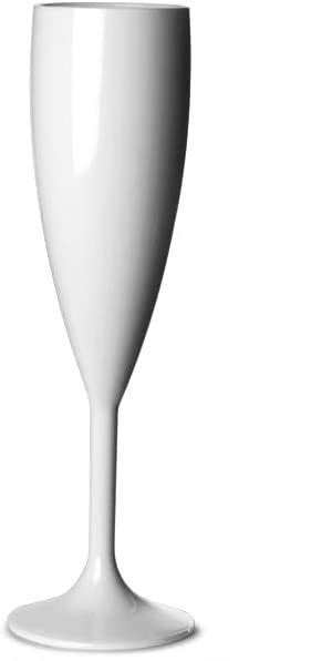 Elite Premium Polycarbonate Champagne Flute White 7oz 200ml Plastic Reusable Champagne