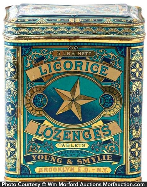 Licorice Lozenges Tin • Antique Advertising