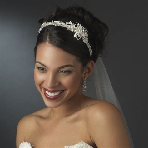 Couture Pearl And Rhinestone Flower Headband Elegant Bridal Hair