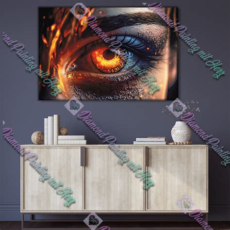 Diamond Painting Motiv Flammendes Auge Entdecke Den Diamond