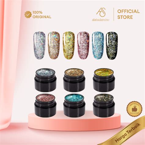 Jual Rosalind Shiny Rainbow Gel Polish Ml Rosalind Glitter Pot