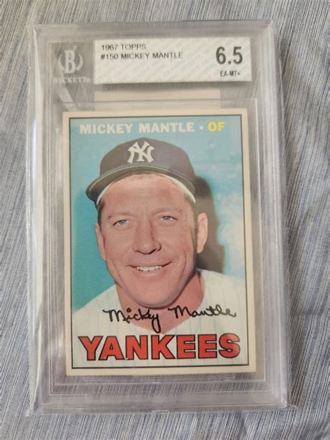 1967 Topps Baseball Mickey Mantle New York Yankees 150 Graded Etsy