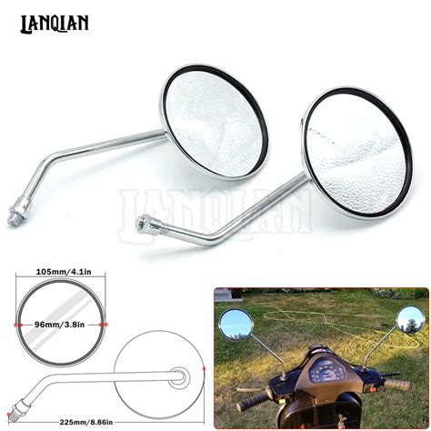 One Pair Universal Motorcycle Mirrors Accessories Side Mirror Round