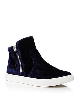 Gentle Souls Women S Carole Velvet High Top Sneakers In Navy Modesens