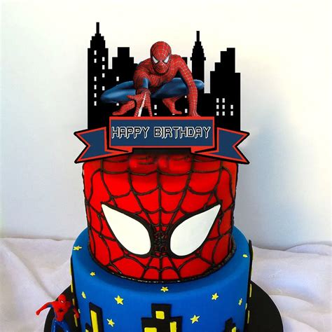 Spider Man Cake Topper Spider Man Birthday Party Spider Man Topper Super Hero Topper Party