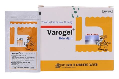 Thuốc Trị Loét Dạ Dày Tá Tràng Varogel Hộp 20 Gói X 10ml