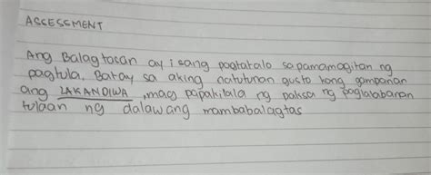 Gawain Sa Pagkatuto Bilang 4 Punan Ang Patlang Sa Ibaba Isulat Ang