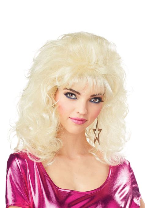 80s Big Hair Blonde Womens Wig