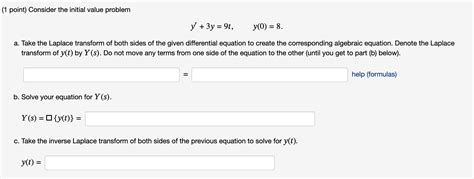 [solved] 1 Point Consider The Initial Value Problem