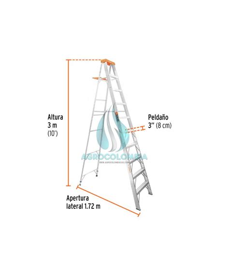 Escalera de tijera tipo ii 9 peldaños y bandeja truper Agrocolombia