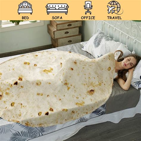 Burritos Tortilla Throw Blanket Tortilla Wrap Blanket Novelty Funny Tortilla