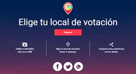 ONPE elige tu local de votación hasta el 31 diciembre 2020 cómo