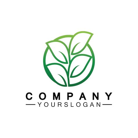 Premium Vector | Simple leaf logo inside circle with minimal line art ...