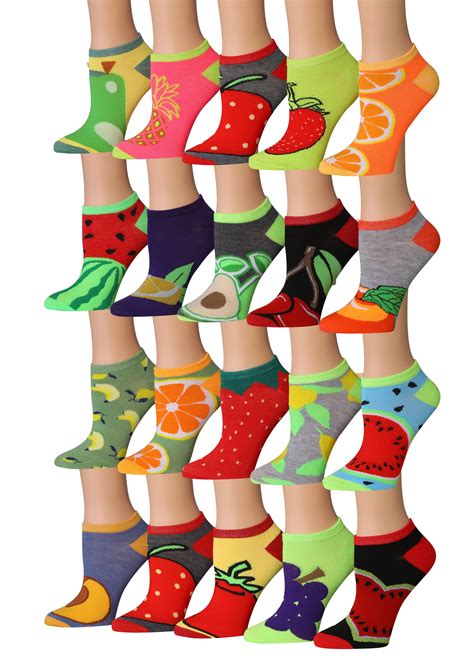 Colorfut Womens 20 Pairs Colorful Patterned Low Cutno Show Socks Ns212 Ab