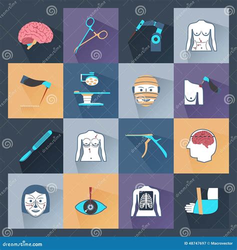 Surgery Icons Flat stock vector. Illustration of network - 48747697