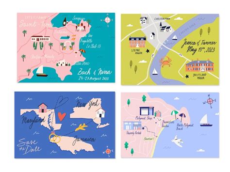 Custom Hand Illustrated Business Map Place Map Welcome Map Itinerary