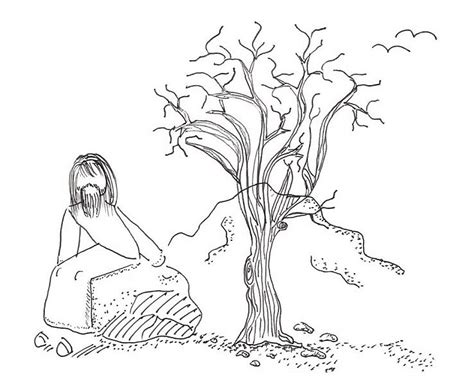 Jesus in the Wilderness Doodle Sketch Art Drawing Bible