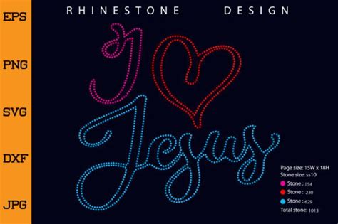 I Love Jesus Rhinestone Design Graphic By Creative Rhinestone