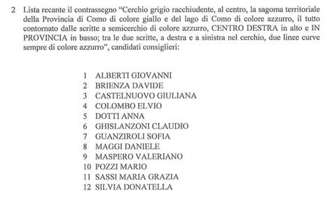 Como Elezioni Provinciali Ecco Le Due Liste Di Centrodestra E