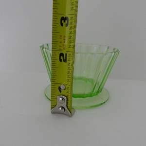 Lot 139 Vintage Tiffin Vaseline Uranium Glass Ribbed Sherbet Bowl