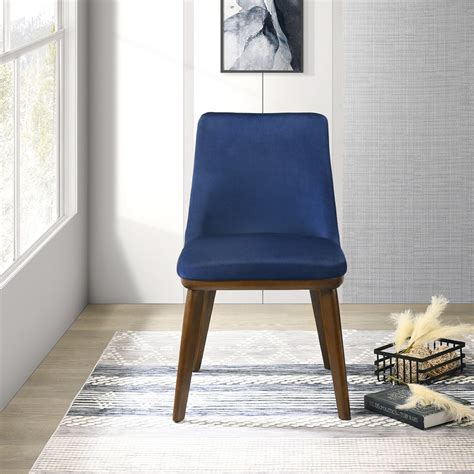 Cloud Navy Blue Velvet Dining Chair Midinmod Houston Tx