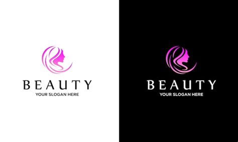 Plantilla de logotipo de peluquería rosa degradado Vector Premium