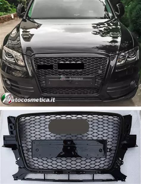 Grille Panneau Calandre Avant Noir Poli Pour Audi Q Look Rs