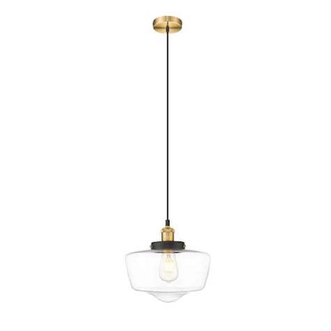 Globe Electric Beckett 1 Light Pendant Matte White Matte Brass Accents The Home Depot Canada