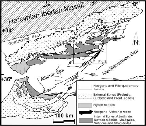 Geological Map Of The Betic Cordillera And The Surrounding Area The