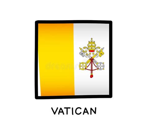 Flag of the Vatican. Colorful Vatican Flag Logo. White and Yellow Brush Strokes, Hand Drawn ...