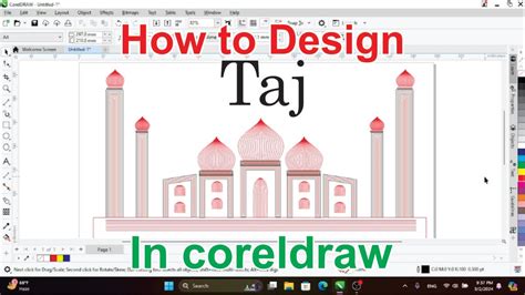 Taj Design In Coreldraw Coreldraw Me Taj Mahal Kaise Banaye Taj