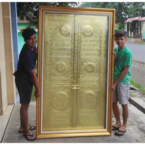 Jual Kaligrafi Kuningan Pintu Kabah Hiasan Dinding Kuningan Alumunium